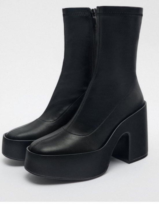 Zara Shoes - Zara Black Chunky Platform Ankle Boots NWT